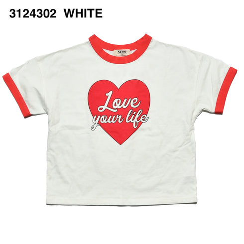 【130/140/150cm】ハートロゴTシャツ3124302j【NEWO/ネオ】